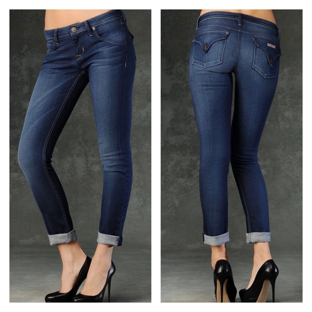 HUDSON Baraca Crop Straight Leg Cuffed Jeans Preppy 29